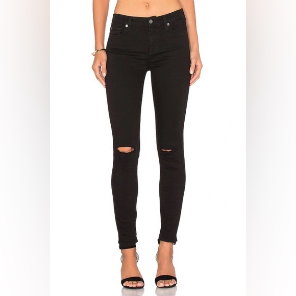 7 For All Mankind Denim - NWT 7 for All Mankind b(air) denim - the ankle skinny size 24. (SlitHoles/black)